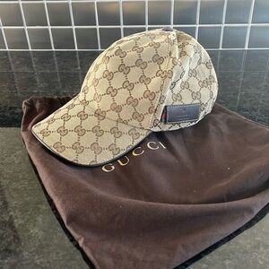 Gucci Men’s Original GG Canvas Baseball Hat With Web in Neutral